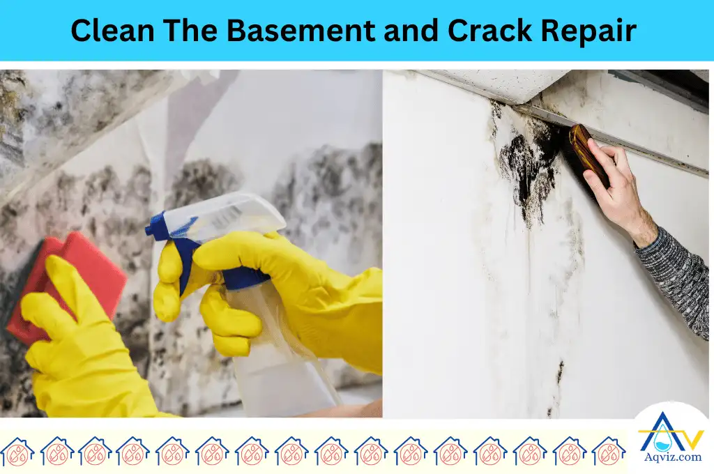 Basement cleaning crack repair