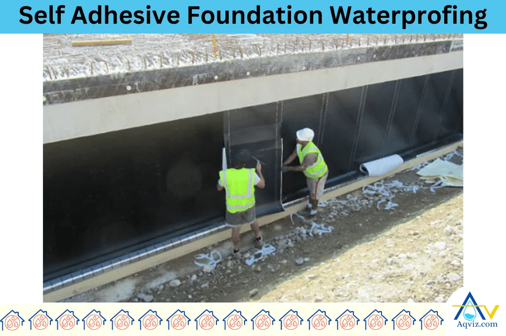 Self adhesive foundation waterprofing