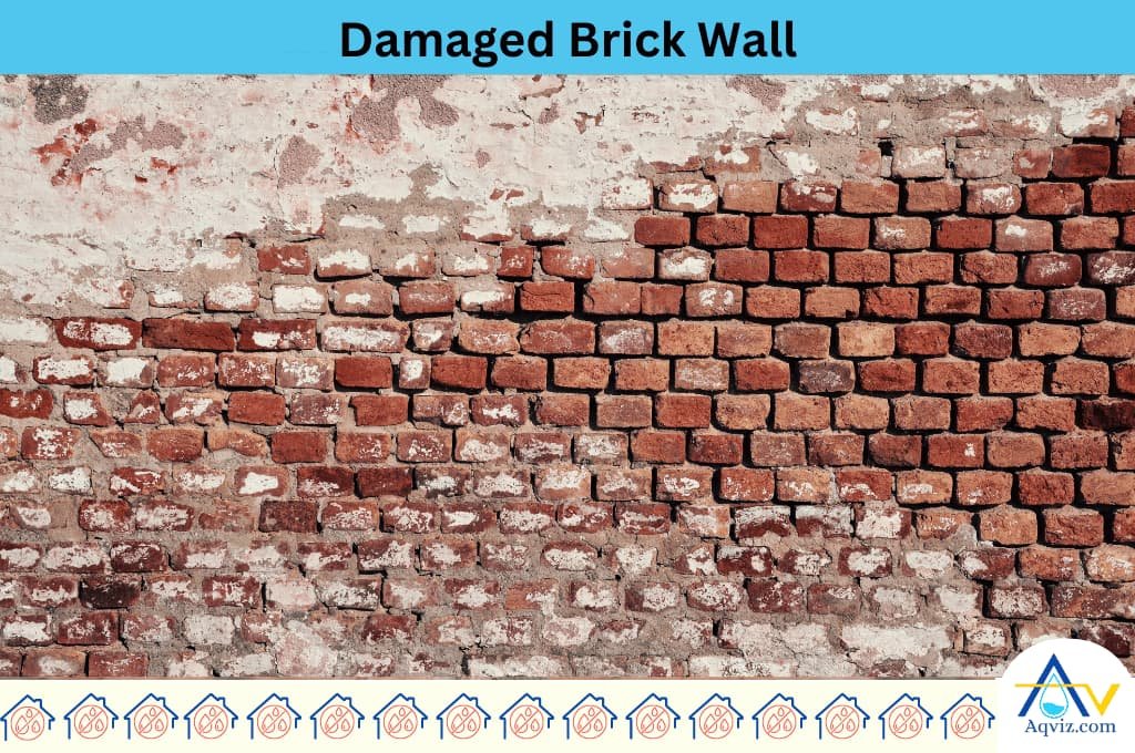 damaged brick wall