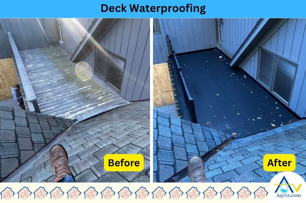 before and after deck waterproofing