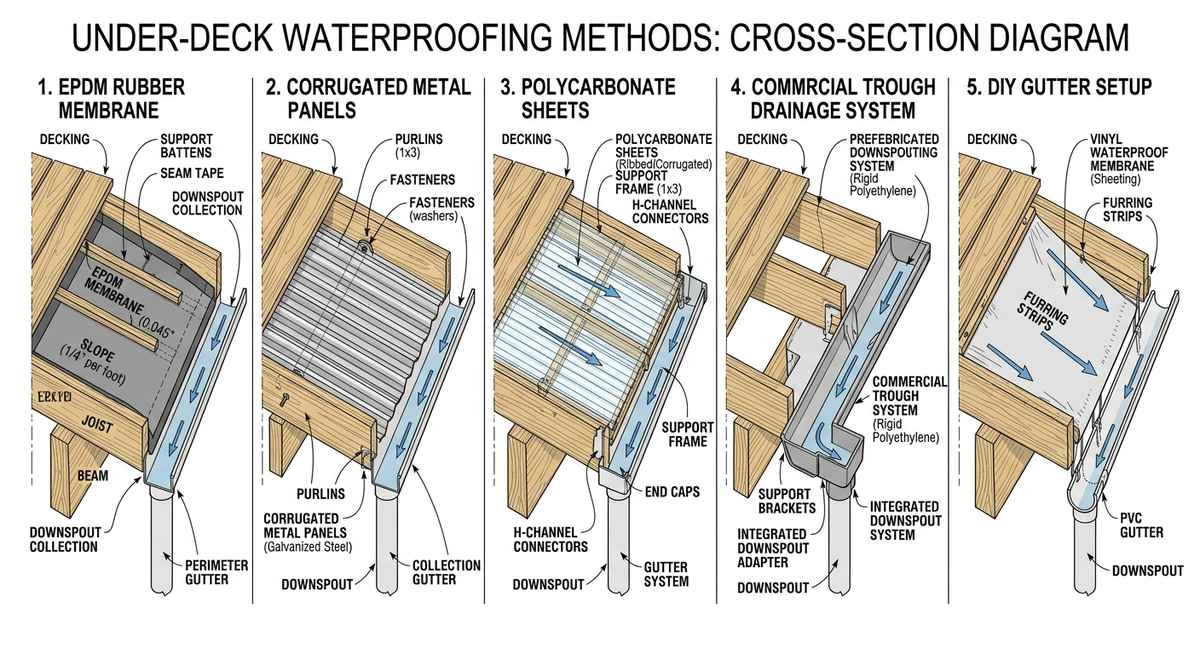 five methods to waterproof a deck from underneath