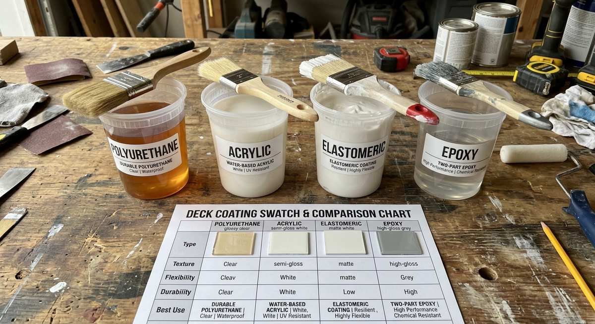 types of waterproof deck coatings compared